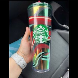 Starbucks Green Ridescent Holiday Tumbler
